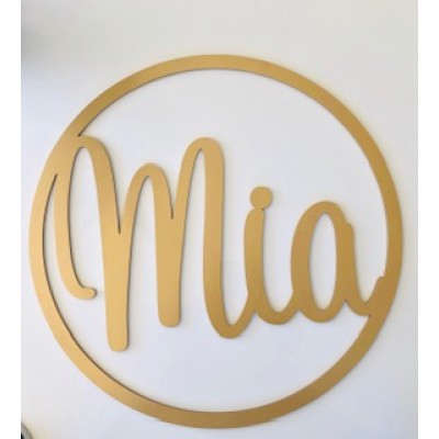 Large Wooden Hoop Sign with Custom Text